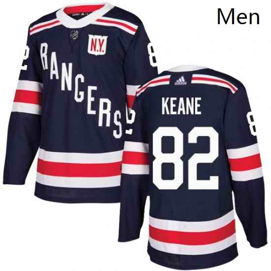 Mens Adidas New York Rangers 82 Joey Keane Authentic Navy Blue 2018 Winter Classic NHL Jersey